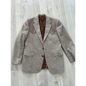 Vintage Pagano West Hunting Western Blazer Coat Men's 42R Elbow Shoulder Patches